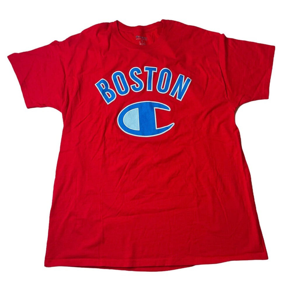 Champion Activewear Mens Boston Red Sox Logo Graphic Short Sleeve T-Shirt‎ Sz XL
